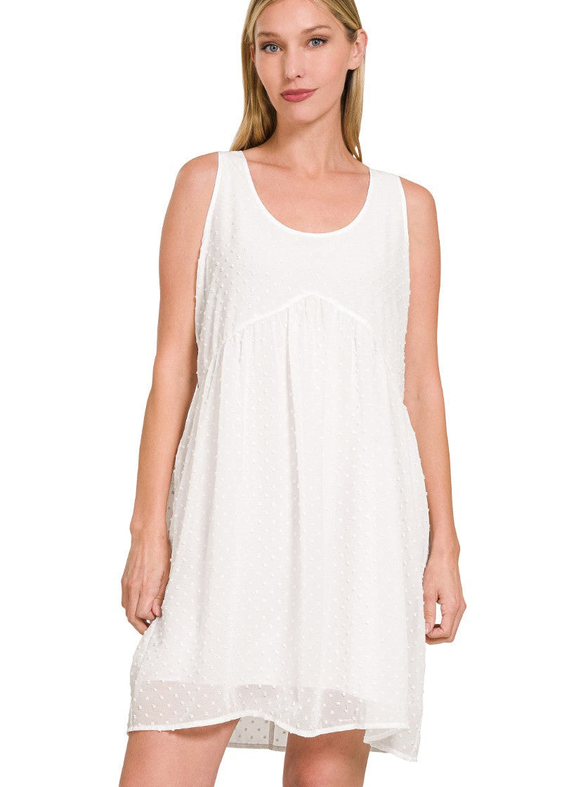 Sleeveless Swiss Dot Dress