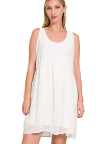Sleeveless Swiss Dot Dress