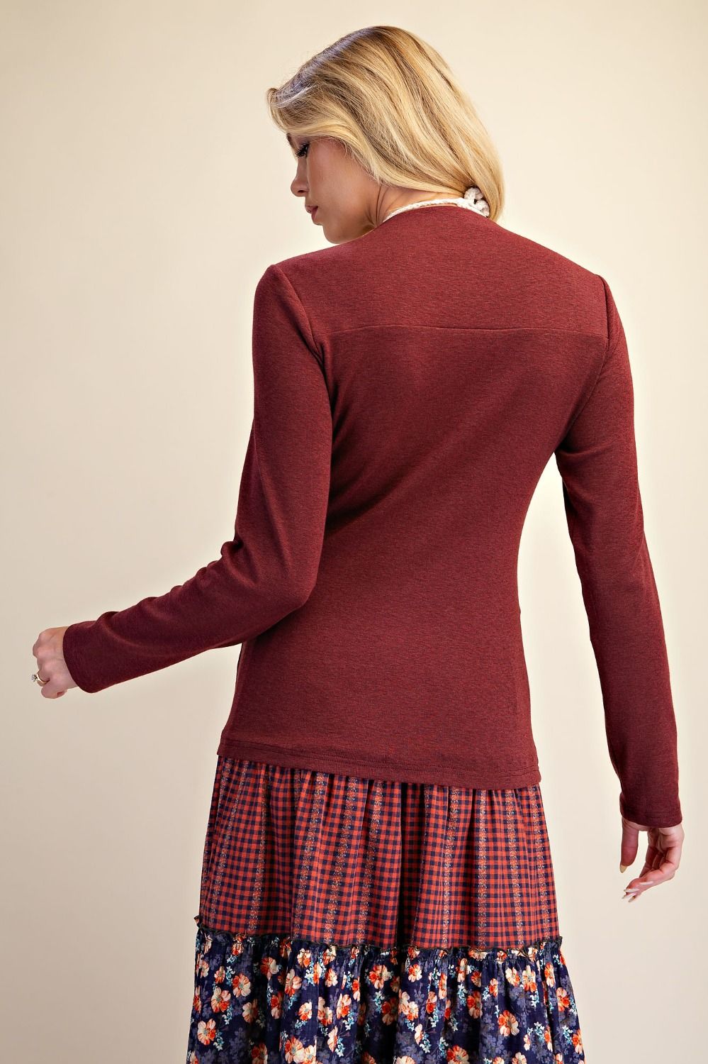 Boat Neck Knit Top