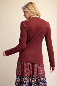 Boat Neck Knit Top
