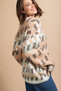 Cozy Zig Zag Print Sweater