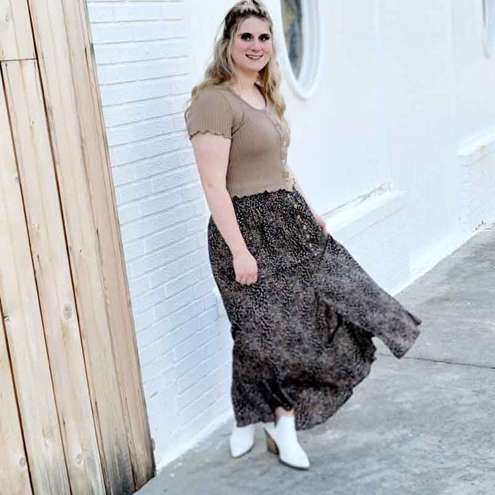 Animal Print Maxi Skirt