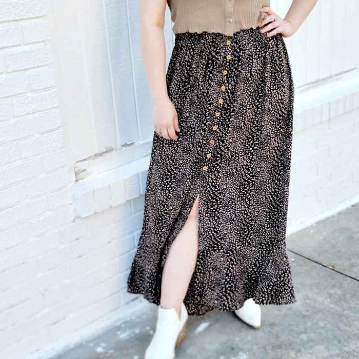 Animal Print Maxi Skirt