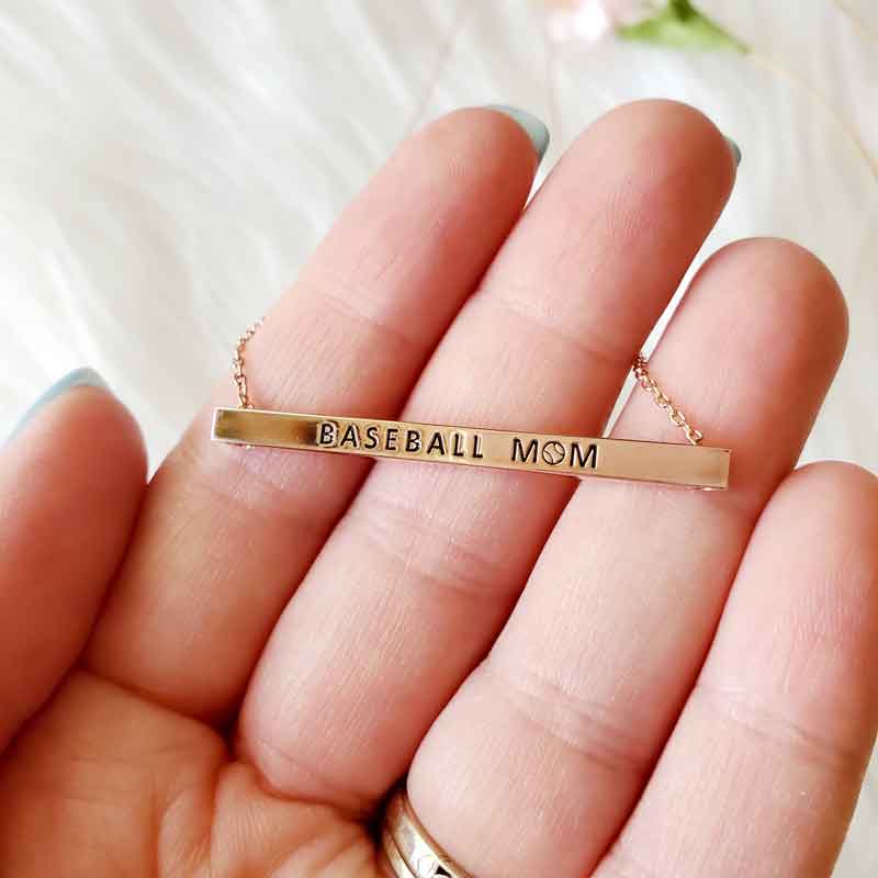 Baseball Mom Bar Neckalce