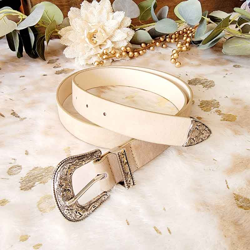 Women's Western Belt with Gold Buckle