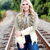 Bleached Distressed Denim Jacket