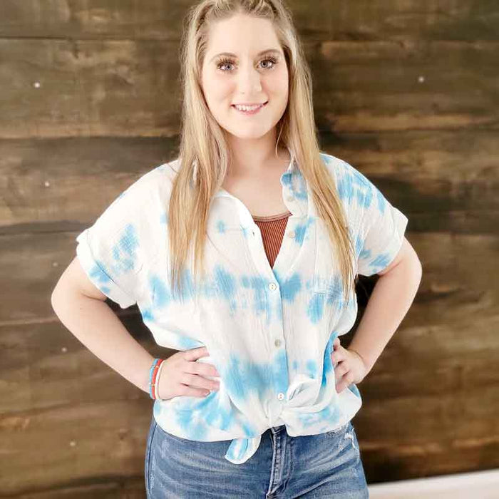 Tie Dye Button Down Top