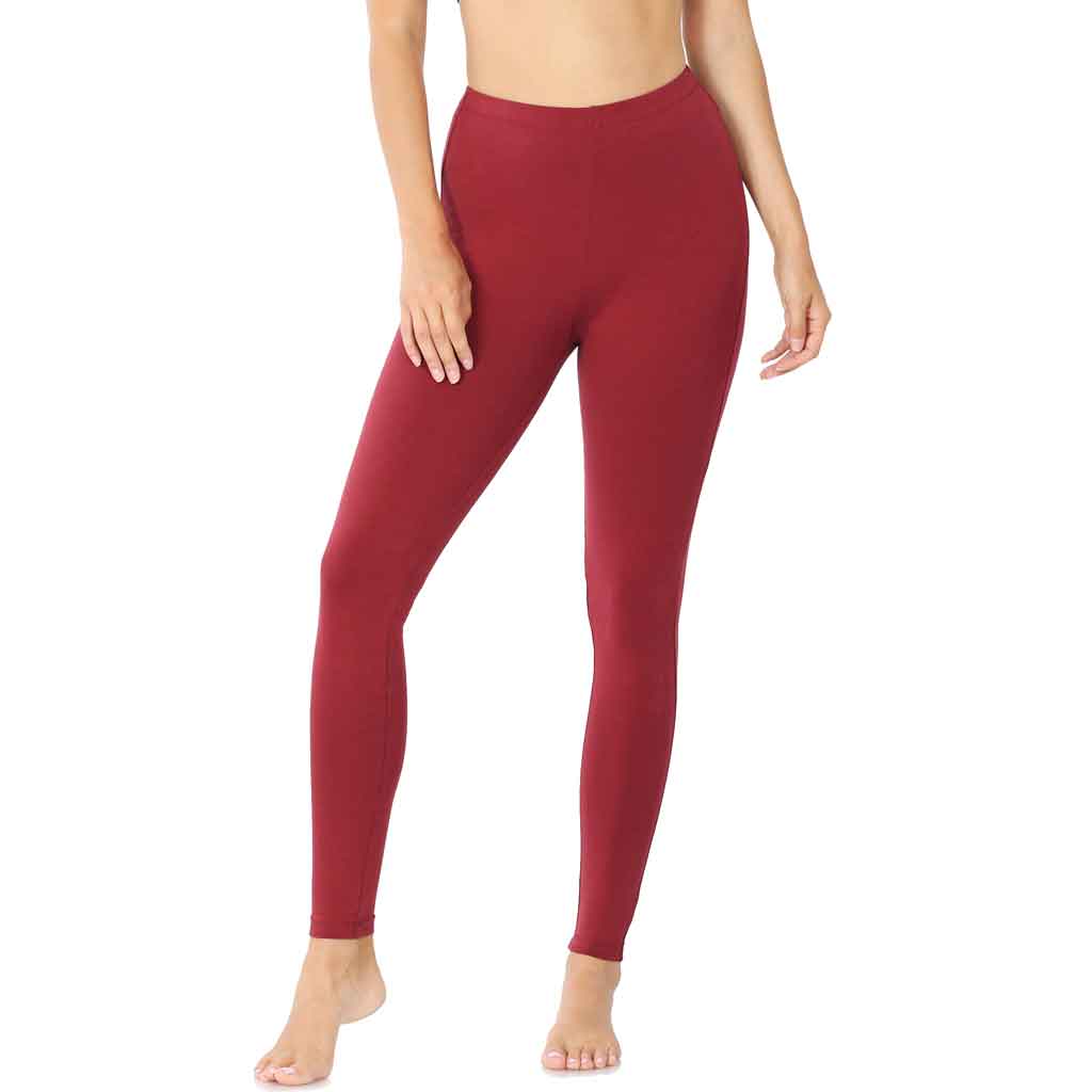 Cotton brick color leggings.