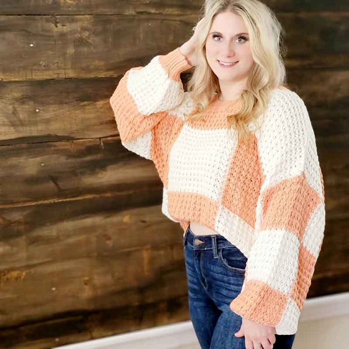 Checker Crochet Sweater