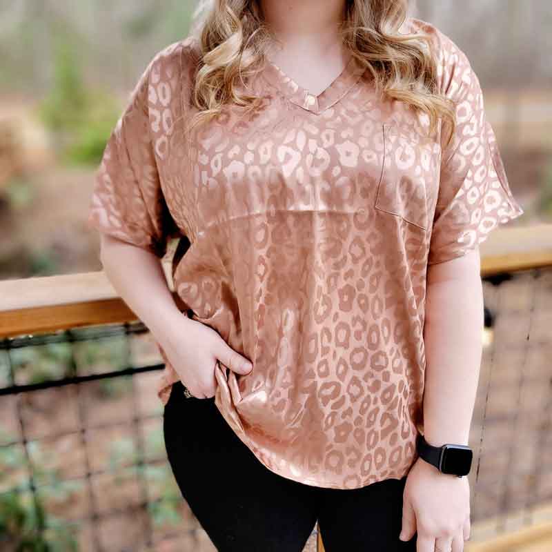 Silky Animal Print Top