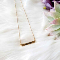 Dainty Fearless Gold Bar Necklace