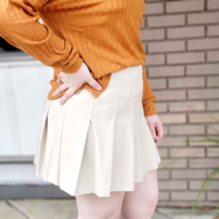 EESOME Oatmeal Pleated Skirt