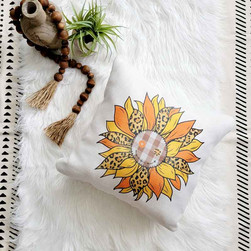 Fall Sunflower Throw Pillow