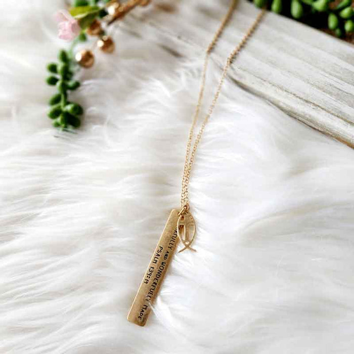 "Fearfully Made" Bar Necklace