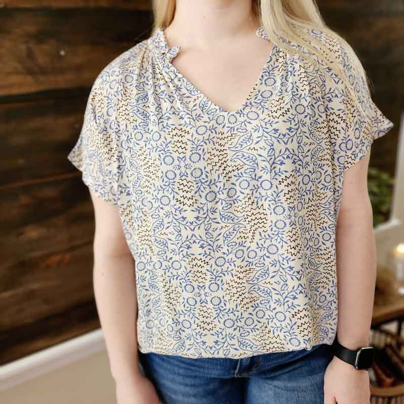 Floral Print V-Neck Top