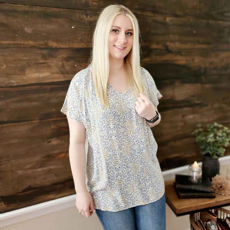 Floral Print V-Neck Top