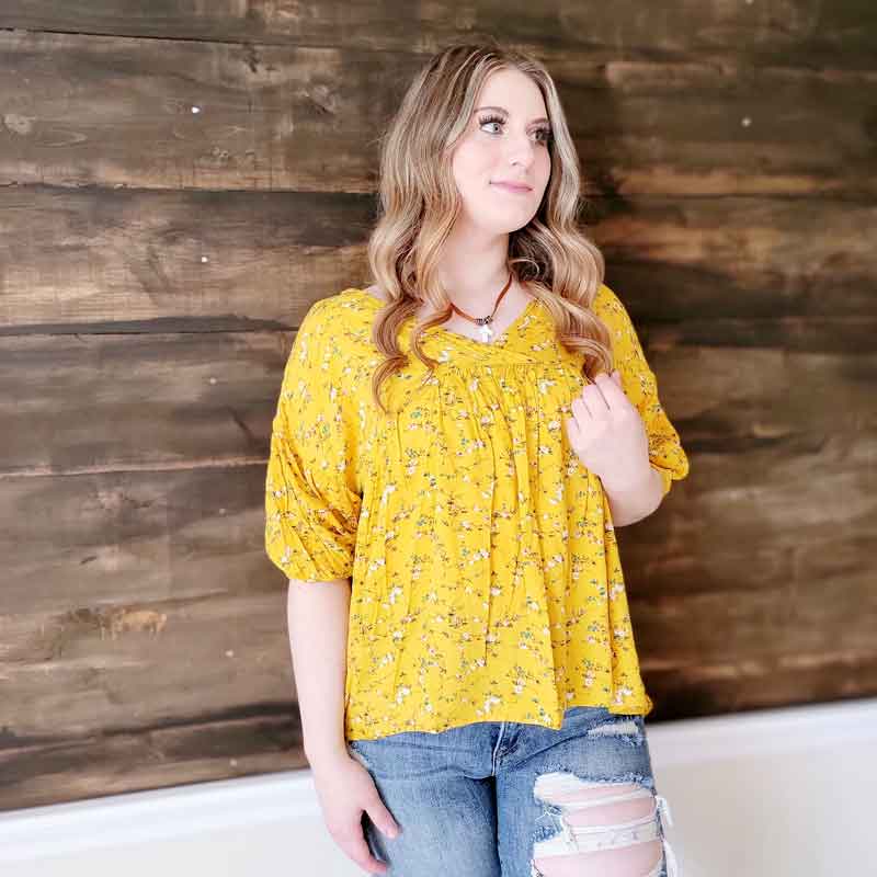 Dizzy Floral Blouse Top