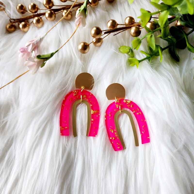 Fuchsia Arc Earrings