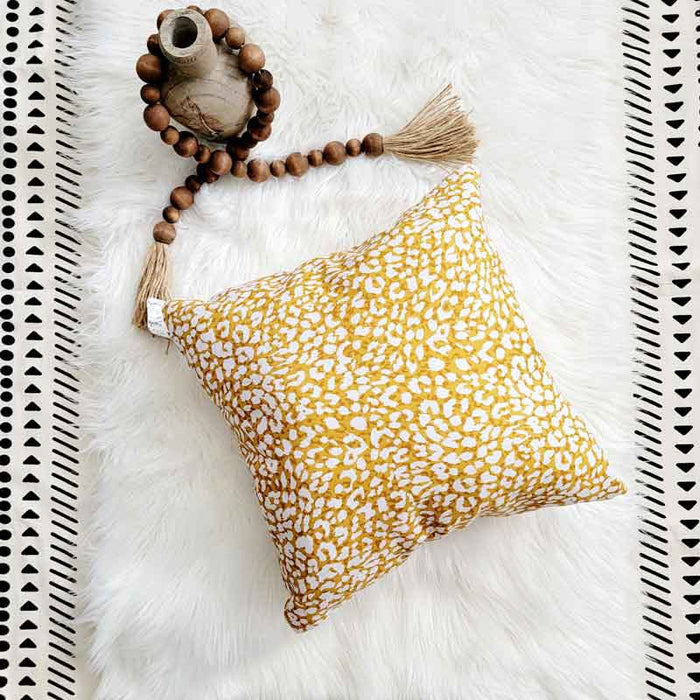 Gold Leopard Print Pillow