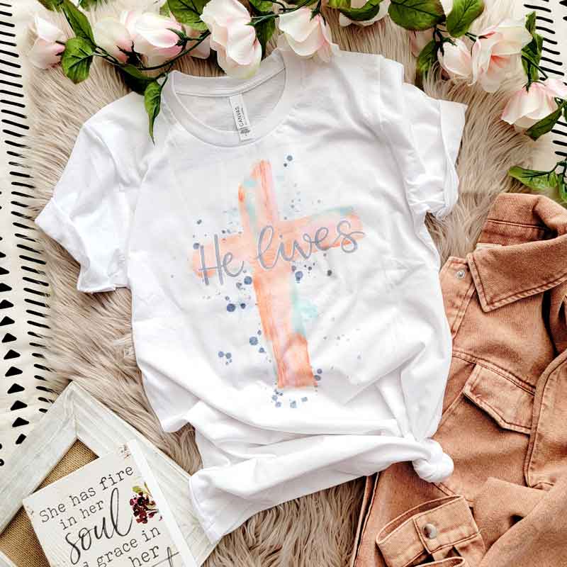 Pastel He Lives Graphic Tee | DISCONTINUED