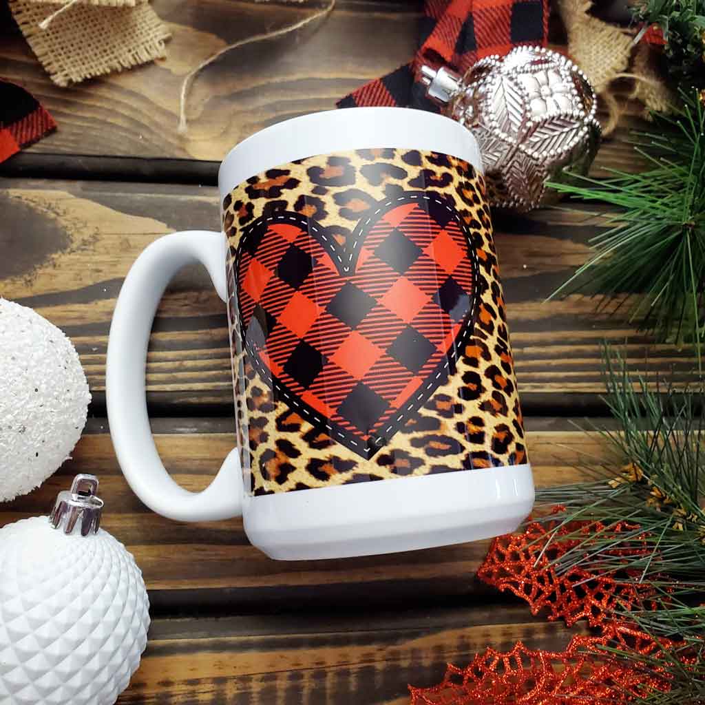 Heart & Leopard Print Wrap Mug