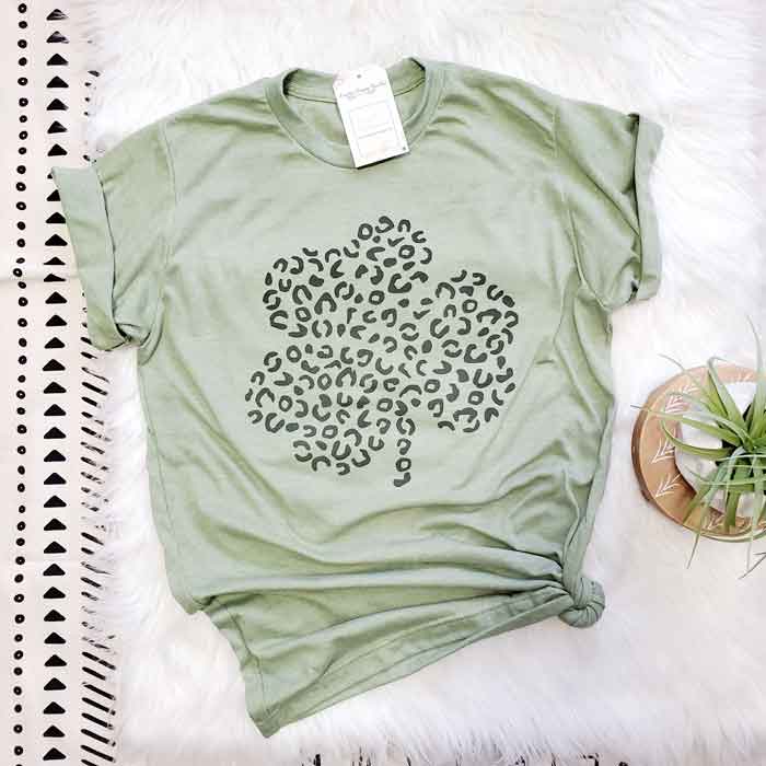 Leopard Shamrock Graphic Tee | DISCONTINUED