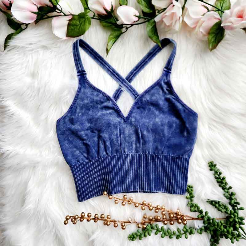 Crisscross Washed Bralette