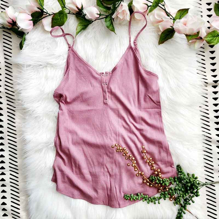 Half Button Cami Top