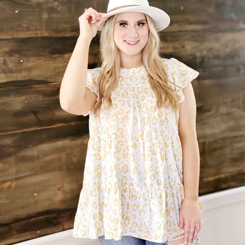 Flowy Canty Leopard Print Top