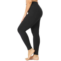 Plus size black color cotton leggings.