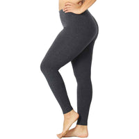 Plus size charcoal color cotton leggings.