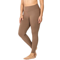 Plus size mocha color microfiber leggings.