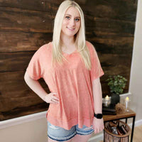 Rib Mixed Washed Knit Top