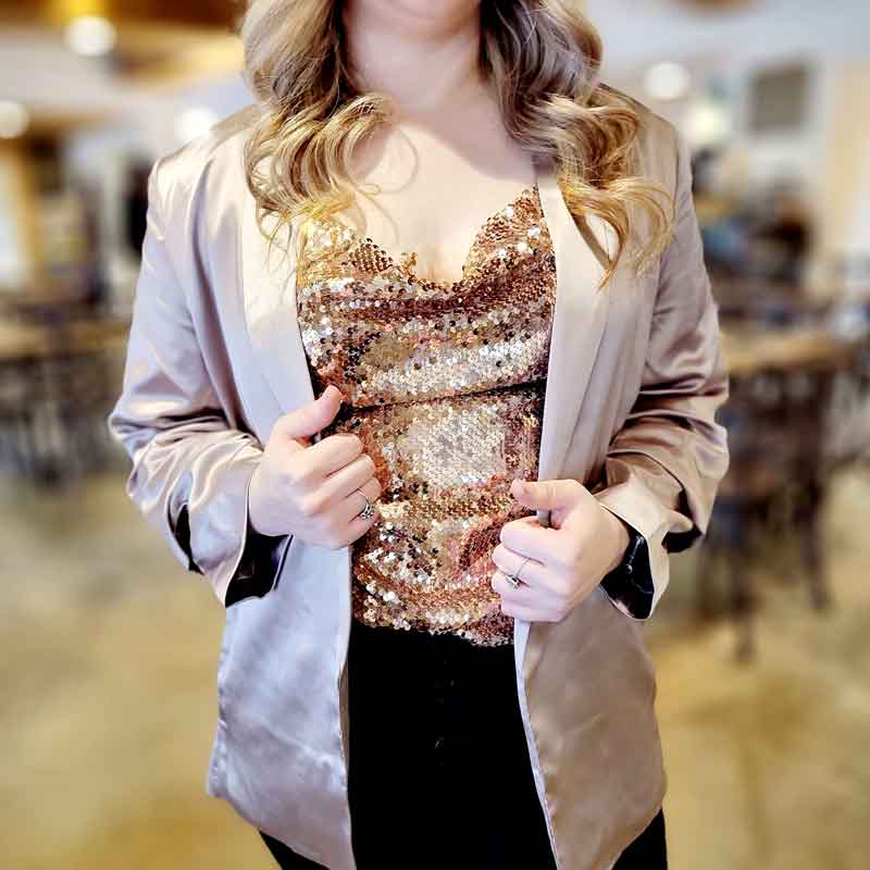 Satin Shawl Blazer Jacket