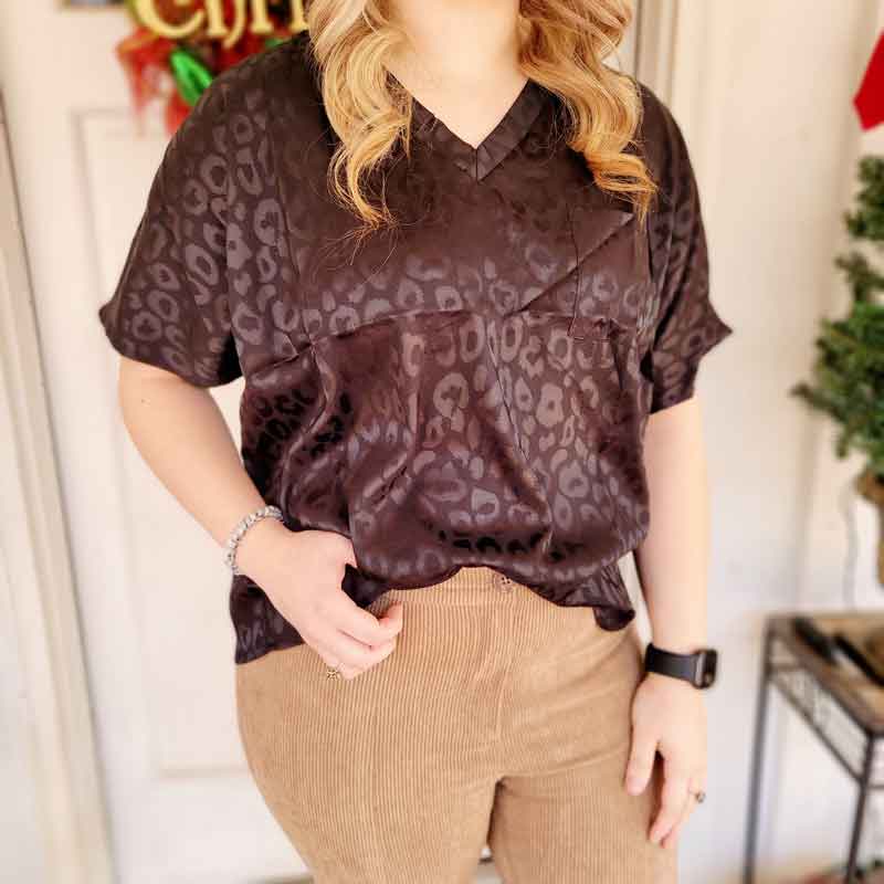 Silky Animal Print Top