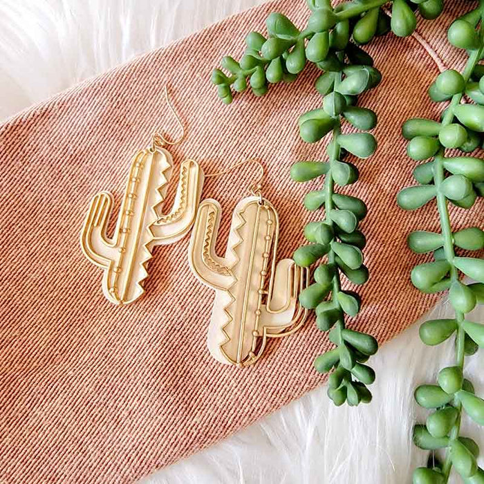 Layered Cactus Earrings