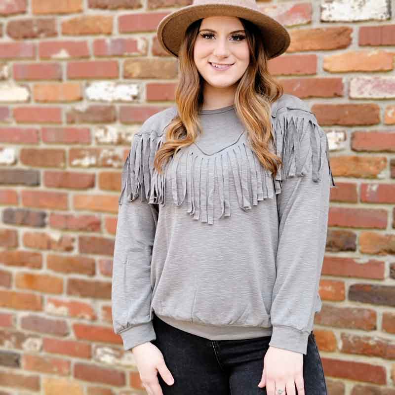 Olive Tassel Style Top