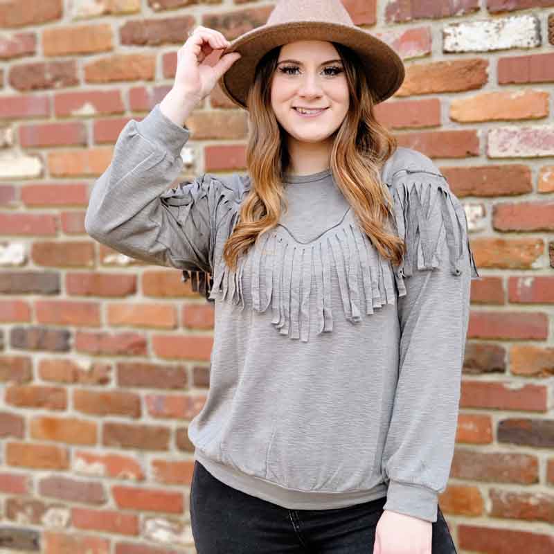 Olive Tassel Style Top