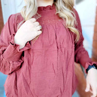 Ruffled Gauze Blouse