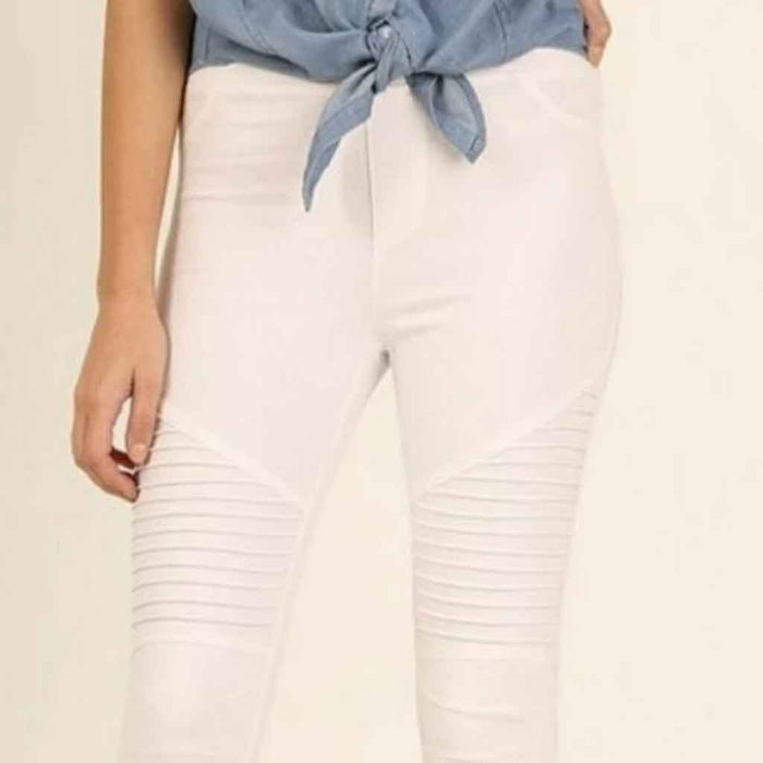 Umgee brand white color moto jeggings.